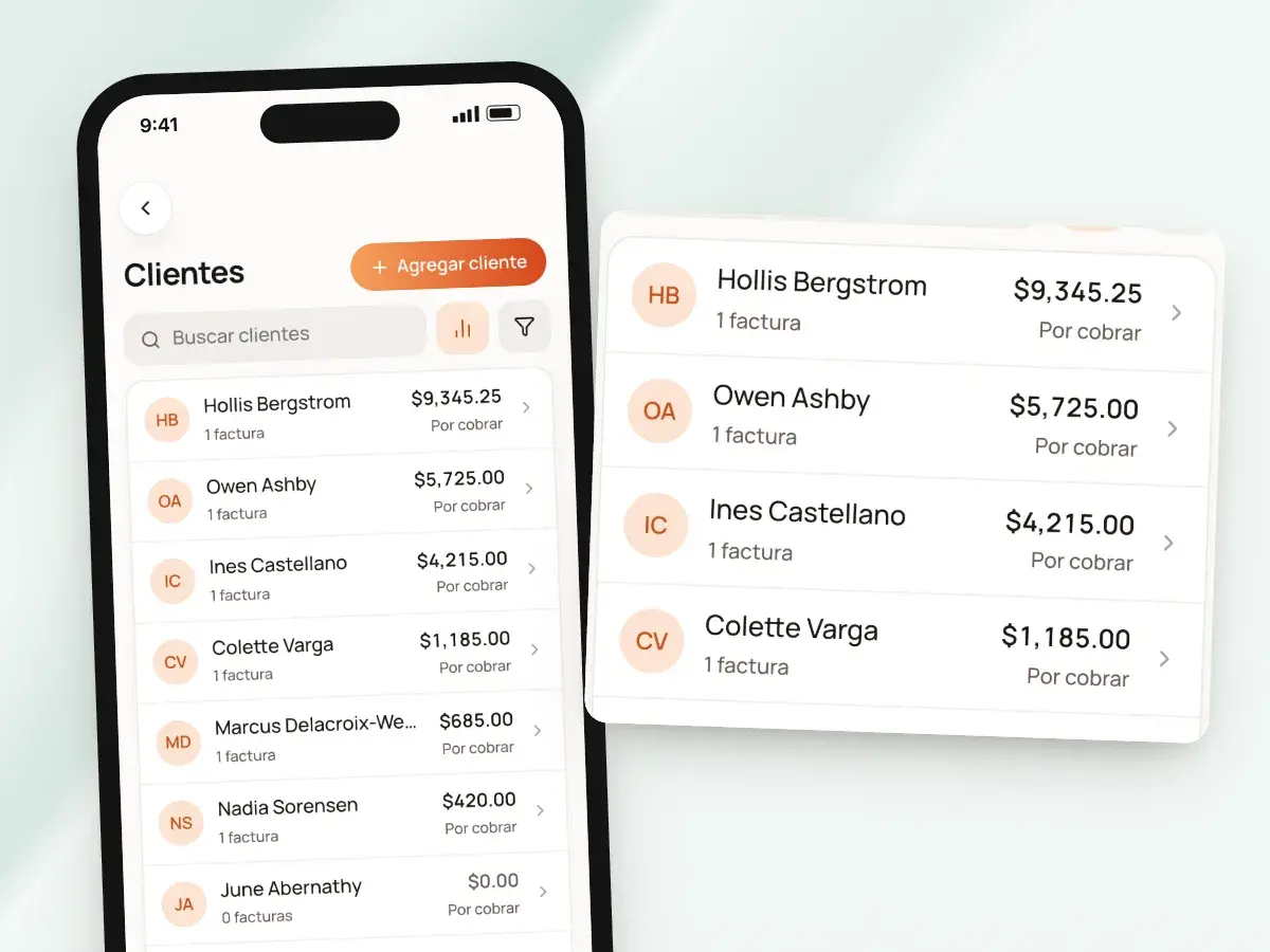 Clientes ordenados por mayor saldo pendiente en un teléfono